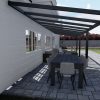 Benelux Veranda  10,80 mt x  4 mt – Zwart – Opal Polycarbonate - inclusief montage
