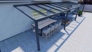 Benelux Veranda  12 mt x  2,50 mt – Anthracite – Helder Polycarbonate