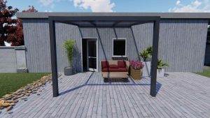 Benelux Veranda  3,06 mt x  2,80 mt – Anthracite – Helder Polycarbonate - inclusief montage - Afbeelding 3