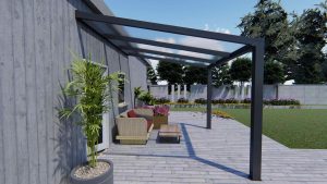 Benelux Veranda  3,06 mt x  2,80 mt – Anthracite – Helder Polycarbonate - inclusief montage - Afbeelding 2