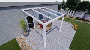 Benelux Veranda  3,06 mt x  3,30 mt – Cream – Glass - inclusief montage