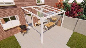 Benelux Veranda  3,40 mt x  3,90 mt – Cream – Glass