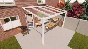 Benelux Veranda  3,30 mt x  3,40 mt – Cream – Helder Polycarbonate