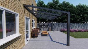 Benelux Veranda  4,20 mt x  2,60 mt – Anthracite – Glass - Afbeelding 2