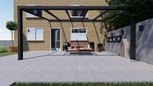 Benelux Veranda  4,20 mt x  3,80 mt – Zwart – Helder Polycarbonate