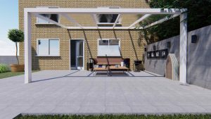 Benelux Veranda  4,10 mt x  3,30 mt – Cream – Helder Polycarbonate - Afbeelding 3