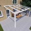Benelux Veranda  4,90 mt x  3,80 mt – Cream – Helder Polycarbonate - inclusief montage