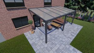 Benelux Veranda  5,60 mt x  3,30 mt – Anthracite – Opal Polycarbonate