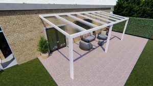 Benelux Veranda  6,80 mt x  3,90 mt – Cream – Helder Polycarbonate