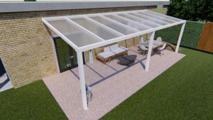 Benelux Veranda  7,20 mt x  3,90 mt – Cream – Opal Polycarbonate