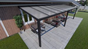 Benelux Veranda  8,10 mt x  2,60 mt – Zwart – Opal Polycarbonate - Image 3